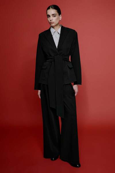 VATKALI Jachetă blazer supradimensionată cu curea