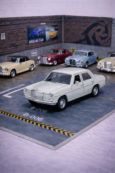 MODEL HEDİYELİK Mercedes Benz W114 Metal Araba Nostalji Beyaz