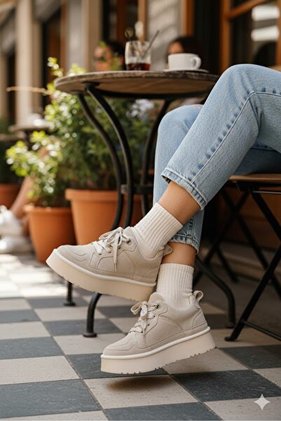 Luvesta Shoes Luvesta Bağcıklı Mini Bot Bej