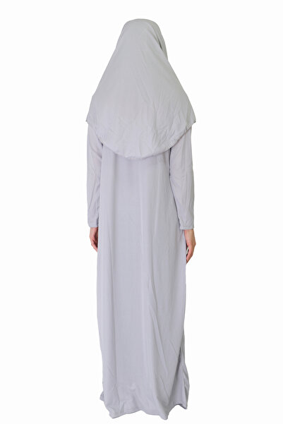 ZEHRANAZ NAMAZ ELBİSESİ Ανοιχτό γκρι φόρεμα προσευχής με φερμουάρ