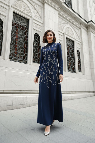 hakimoda فستان سهرة كبير الحجم من الكريب من أليز أدريانا للحجاب