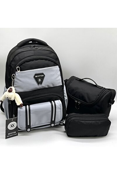Bevitton ilk Okul Çantası 3'lü Seti Unisex Çocuk ilkokul Çantası Bvt-8010 Yeş...