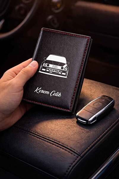 HEDİYEDİYE Kişiye Özel BMW Çizimli Termo Deri Ruhsat Kabı