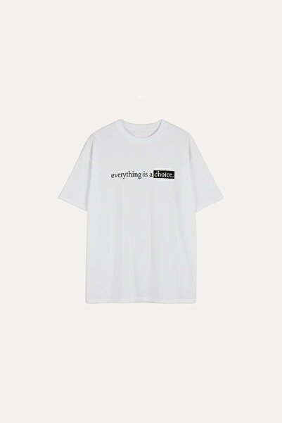 VATKALI تي شيرت أبيض أساسي - مطبوع