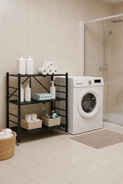 formood Katlanır 3 Raflı Banyo Rafı Mutfak Rafı Düzenleyici Çiçeklik Kitaplık...