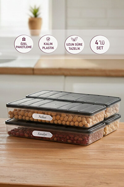 Selka 4 قطع 1 لتر. حاوية تخزين منظمة للثلاجة من نورا