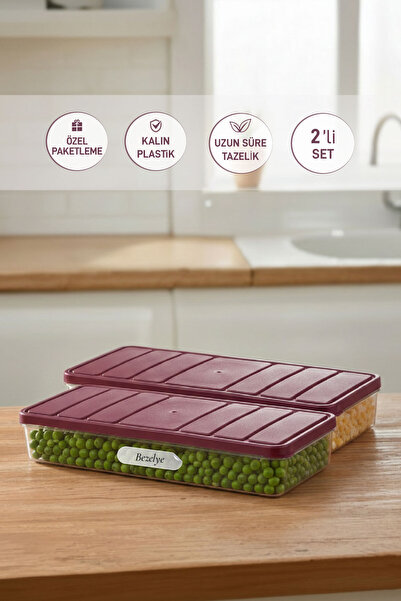 SELKA HOME 2 قطعة 1 لتر. حاوية تخزين منظمة للثلاجة من نورا