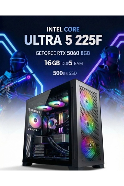 TEKDEN BİLGİSAYAR INTEL CORE ULTRA 5 225F GEFORCE RTX 5060 8 GB 16GB DDR5 500...