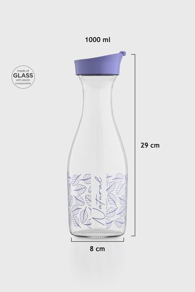Renga Odesa Çiçek Desenli 1000 ml Cam Karaf 212010 Mor
