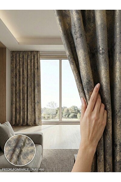 LEVENT ÖZEL PratikFon Jakar Dokuma Fon Perde 140x260 cm Hazır Dikili