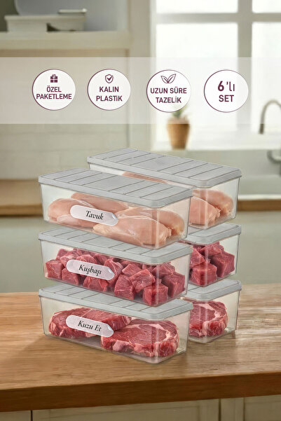 SELKA HOME 6 Adet 2 Lt. Nora Organizer Buzdolabı Buzluk Düzenleyici Saklama Kabı