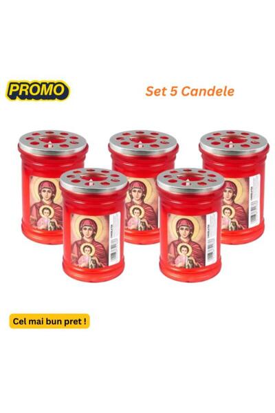 LCA Set 5 x Candele 24 h T15, timp de ardere 24 de ore Lumânare Maica Domnulu...