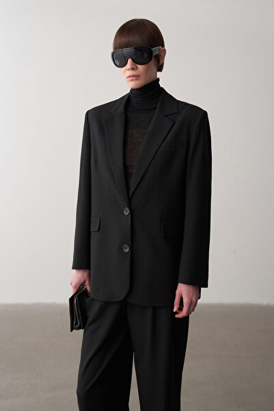 Mathilda Store Kadın Vatkalı Siyah Private Edition Oversize Ceket