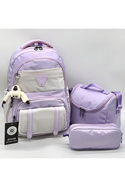 Bevitton ilk Okul Çantası 3'lü Seti Unisex Çocuk ilkokul Çantası Bvt-8010 Mav...