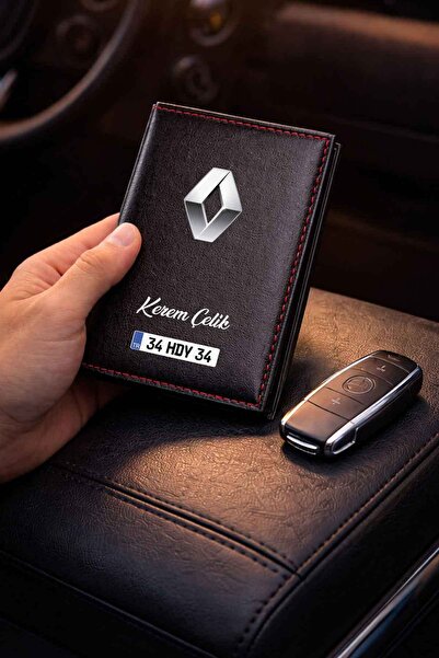 HEDİYEDİYE Kişiye Özel Renault Logolu Termo Deri Ruhsat Kabı