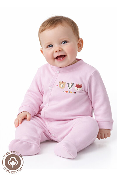 Miniel Unisex Cosy Season Baskılı 0-6 Ay Penye Organik Pamuklu Patikli Bebek ...