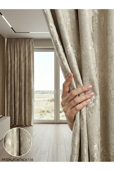 LEVENT ÖZEL PratikFon Jakar Dokuma Fon Perde 140en260boy cm Hazır Dikili