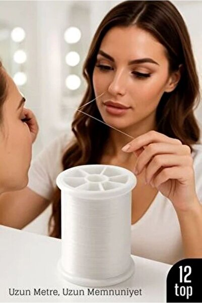 BBOXYGEN Profesyonel Kuaför Kaş Bıyık Alma İpi – Ekstra Sağlam Beyaz 1 ADET