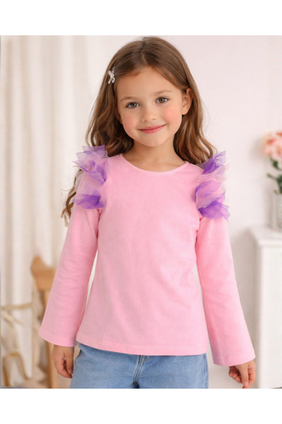 fustite cu luminite Bluzița Roz de Catifea - 3-4 ani (98-104 cm)