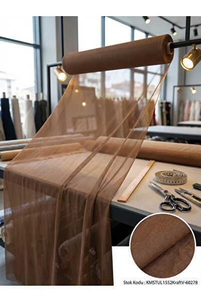 LEVENT ÖZEL Dekoratif Keten Efektli Tül Perdelik Kumaş 100en300boy