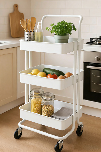 EGG 3-Tier Metal Wire Multi-shelf Foldable Storage Rack For Garage/kitchen/ho...