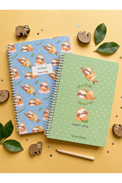 Victoria's Journals A5 Spiralli Okul Defteri 2’li Set – Çizgili, Soft Touch K...