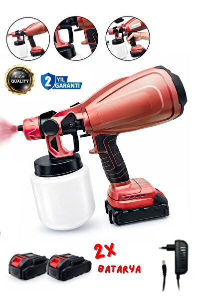 MOONSHOP 48v Çift Şarjlı Akülü Boya Tabancası Püskürtme Ilaçlama Makinası Her...