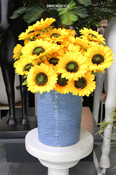 Dekorsende Yapay Ayçiçeği Demeti 7 Kafalı Sarı 50 cm