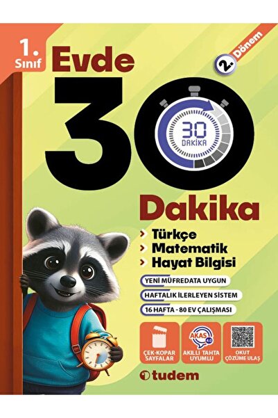 Tudem Yayınları EVDE 30 DAKİKA 1.SINIF 2.DÖNEM  Maarif Modeli Müfredat