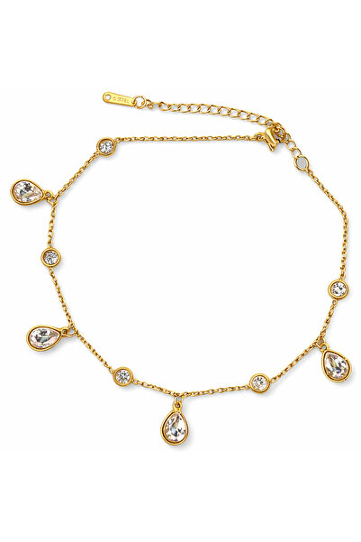lolajewelry luxury steel gold renk yeni sezon zirkon taşlı çelik halhal