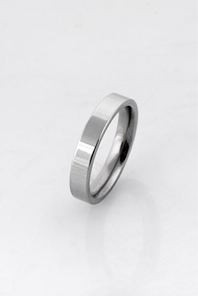 UKHWD SUPPLY 316L Steel Plain Thin Flat Silver Men's Ring Ka1360Gm