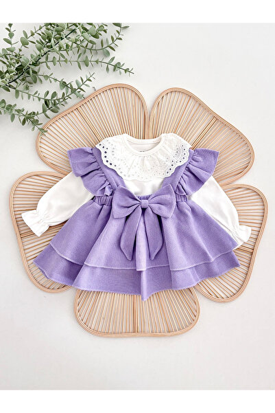 Jammybaby Luana Jile Elbise Fiyonklu %100 Pamuk Dantelli Çıtçıtlı Body Doğumg...