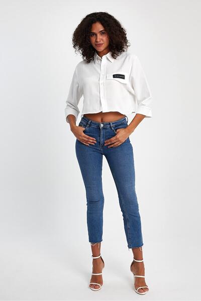 ihraç pazarı قميص نسائي قصير 95% قطن 5% إيلاستين بأكمام 3/4 قصة مريحة قميص صي...