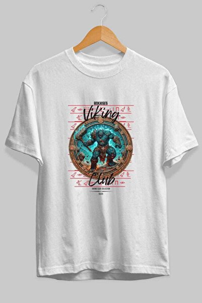 Ankhises Hrungnir Front Printed White Oversize T-Shirt Men Women Cotton Crew ...