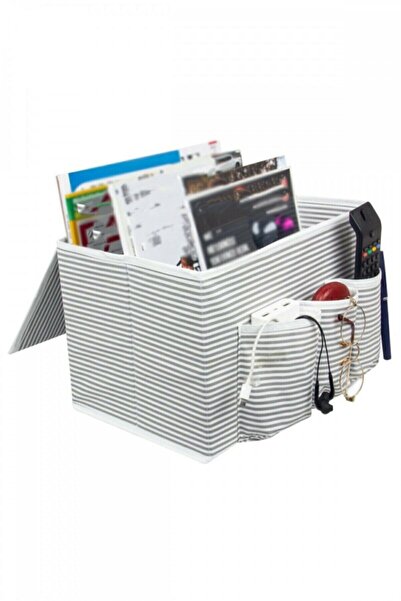 Practika Bölmeli Başucu Düzenleyici Organizer 35X23X23 Cm Gri Beyaz Kullanım ...