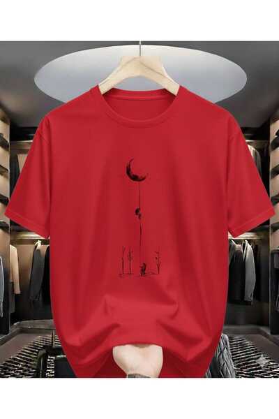 YK WEAR ΜΠΛΟΥΖΑΚΙ "Unisex Moon and Astronaut DIGITAL Printed Crew Neck Oversi...