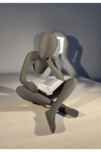 Techify Sculptură modernă „Cititor” cu imprimeu 3D - Obiect decorativ elegant...