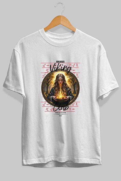 Ankhises Viking Mythology 17 Pre-Printed White Oversize T-Shirt Men Women Cot...