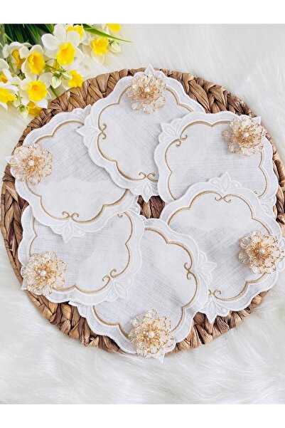 KUMSAL ÇEYİZ 6 Adet Sunumluk,Kahve Sunum Peçetesi,Sunum Peçetesi,Kahve Peçetesi