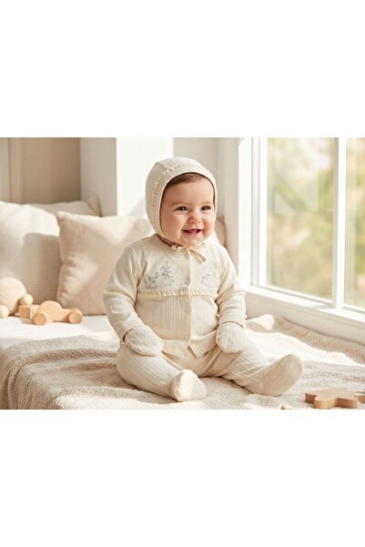 Gaye Unisex Daldaki Kuş 5 Parça Hastane Çıkışı Zıbın Seti - %100 Pamuk