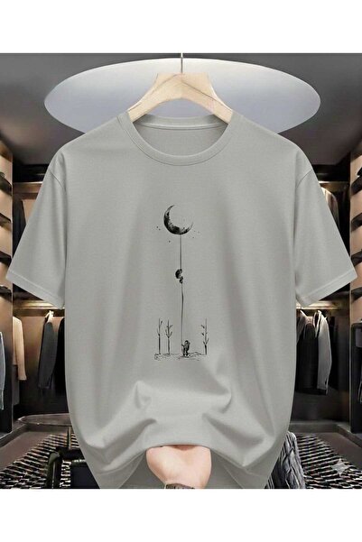 YK WEAR ΜΠΛΟΥΖΑΚΙ "Unisex Moon and Astronaut DIGITAL Printed Crew Neck Oversi...