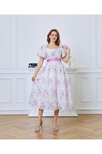 alqarat Floral Bloom" Summer Midi Dress