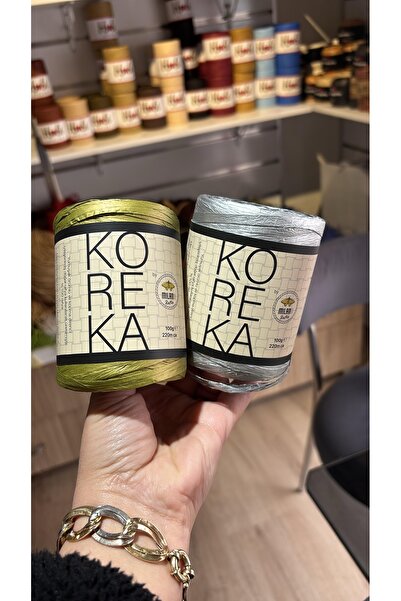 MODA Koreka Rafya Metalik Yeşil Renk