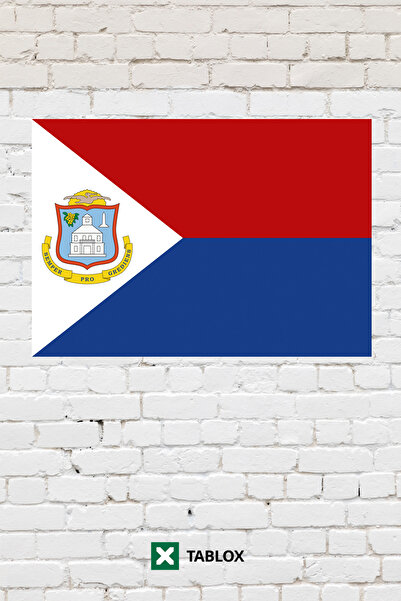 TABLOX Sint Maarten Drapelul țării Tablou decorativ Tablou din lemn MDF Semn ...