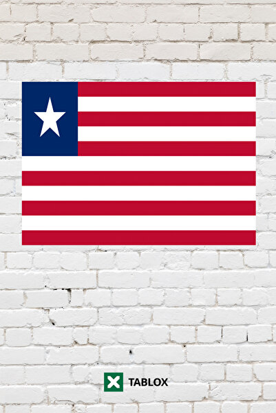 TABLOX Drapelul țării Liberiei Tablou decorativ cu steagul Tablou din lemn MD...