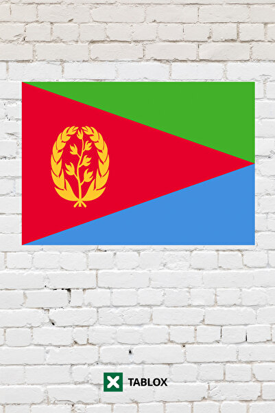 TABLOX Drapelul țării Eritreea Tablou decorativ cu steagul Tablou din lemn MD...