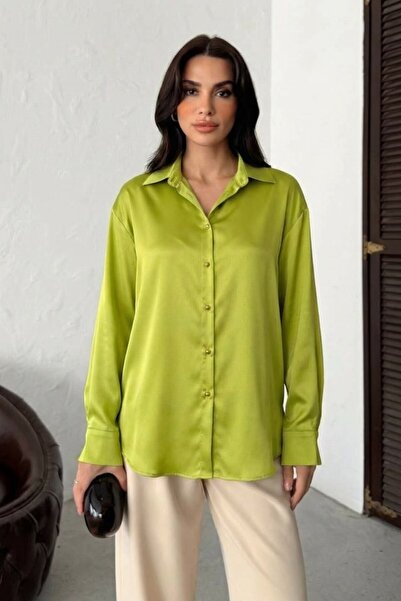 AKD Atelier Women Shirt Satin Stylish Gold Button Long Sleeve Off Shoulder Shirt