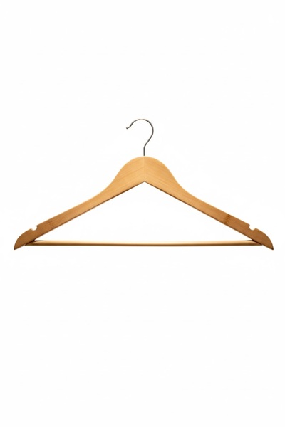 UNDHOME 12 Pieces Premium Varnished Wooden Bamboo Hangers – Polished Bamboo W...