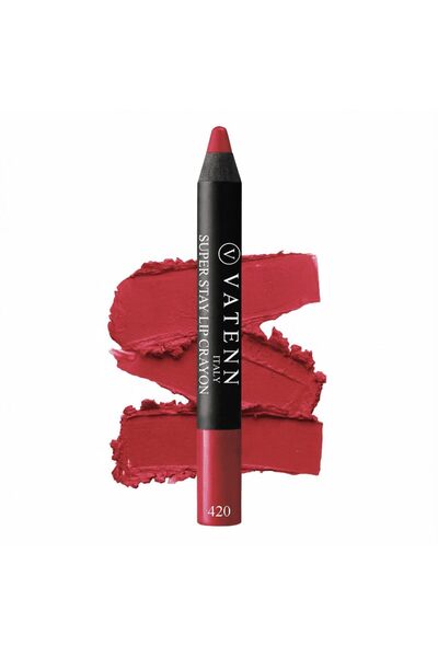 VATENN ITALY super stay lip crayon 420– Non-Dry Smooth Matte Lipstick, Waterp...
