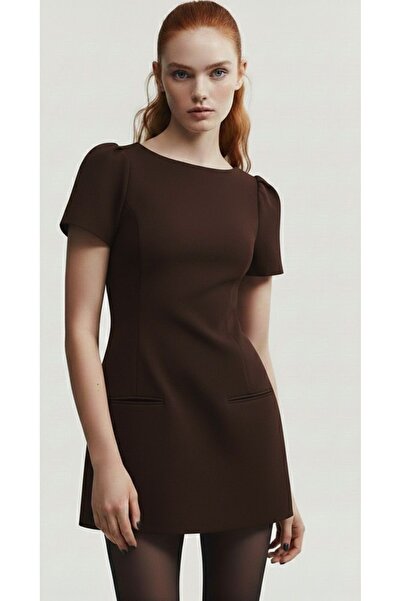 MEECY Kadın Karpuz Kol Mini Davet Elbise